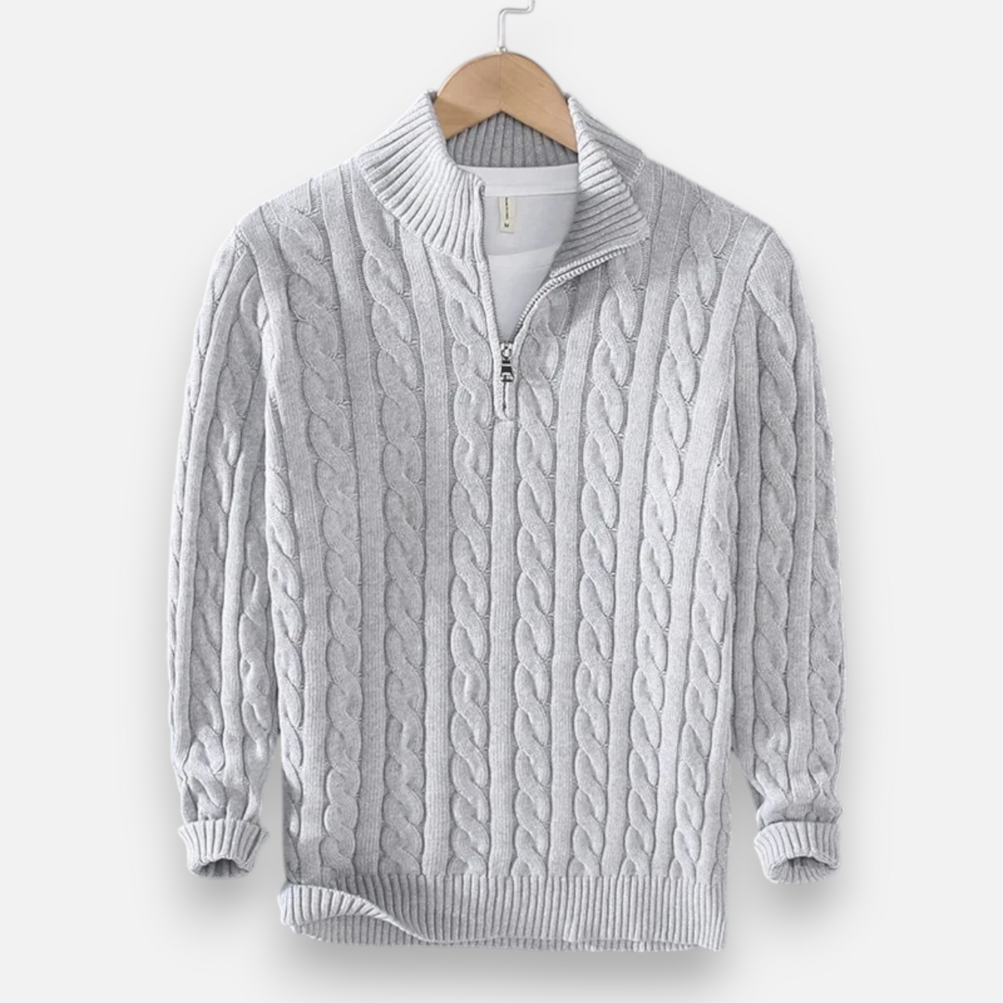 VogeLuxe | Men's Warm Chunky Zip Neck Sweater - VogeLuxe