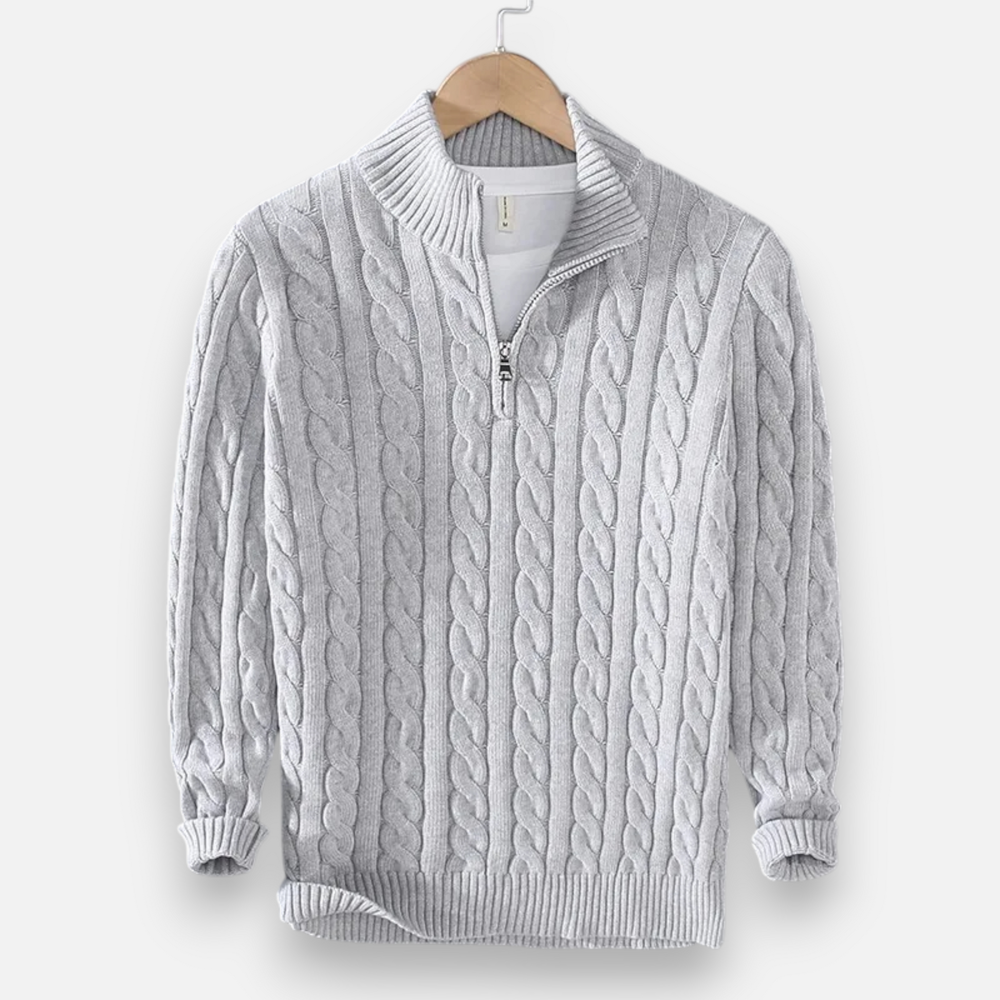 VogeLuxe | Men's Warm Chunky Zip Neck Sweater - VogeLuxe