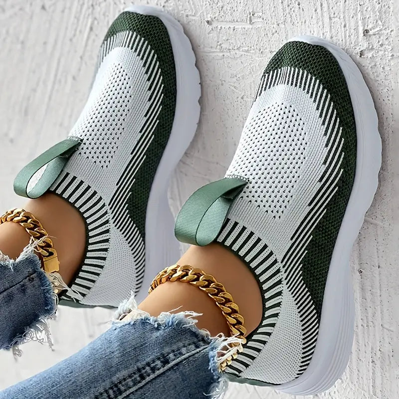 Comfy Women's Knit Sneakers for Daily Wear - BritishElegance