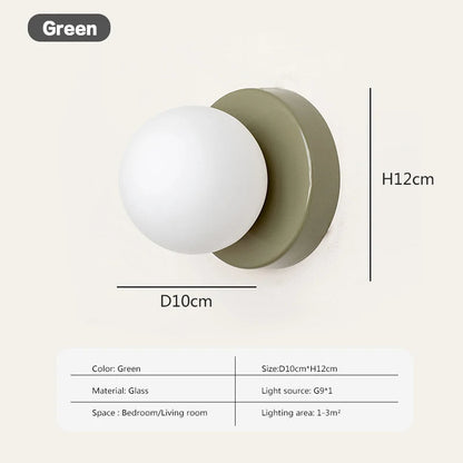 Slim Modern Glass Globe LED Wall Lamp