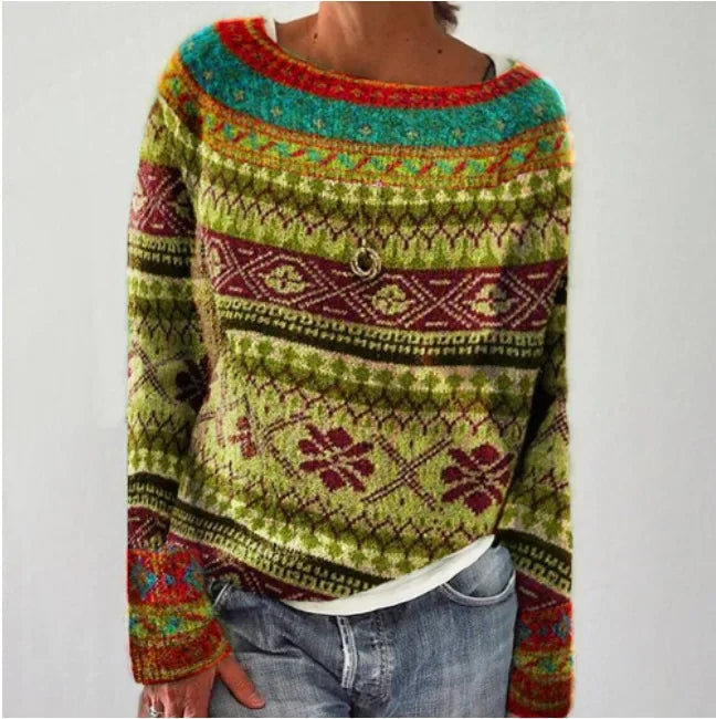 Classic Nordic Knit Sweater For Women