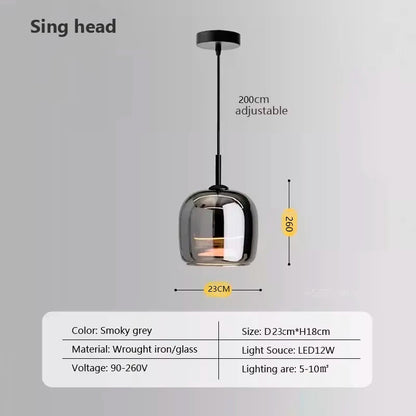 Sleek Glass LED Hanging Light Fixture