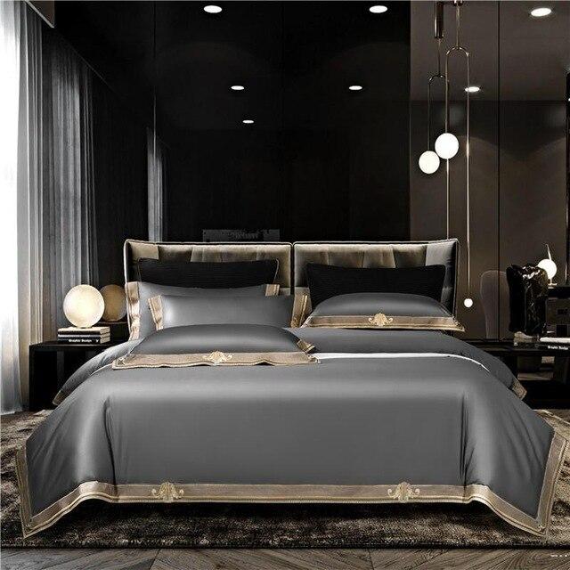 Luxurious Embroidered Bedding Set - 1000 TC Egyptian Cotton - VogeLuxe