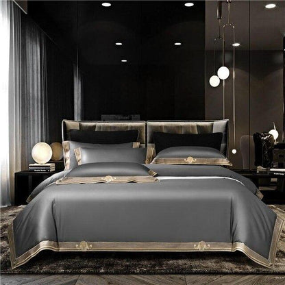 Luxurious Embroidered Bedding Set - 1000 TC Egyptian Cotton - VogeLuxe