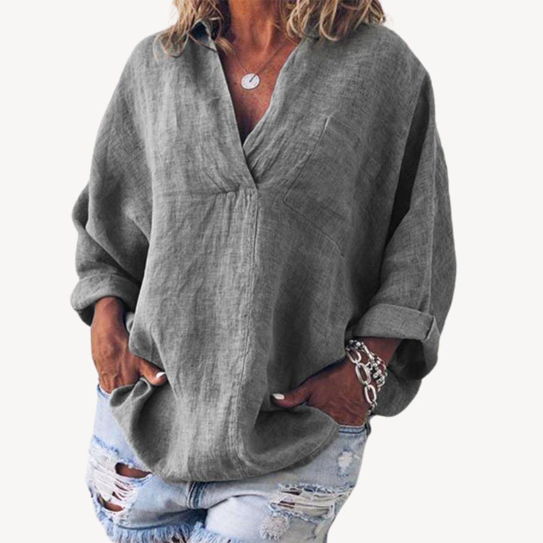 Relaxed Fit Cotton Women's Blouse