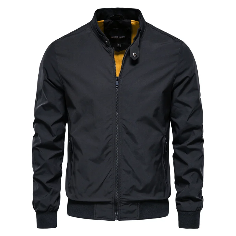 Slim Fit Men's Classic Stand Collar Jacket - VogeLuxe