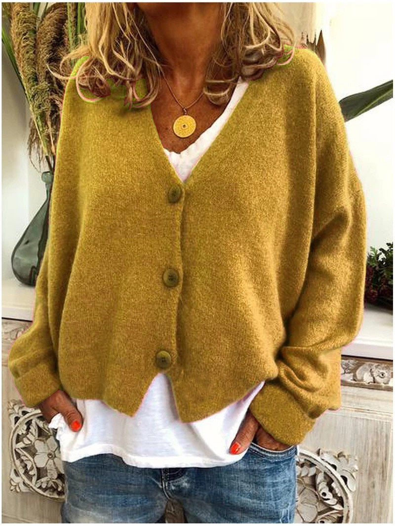 Soft Women's Warm V-neck Winter Cardigan Sweater