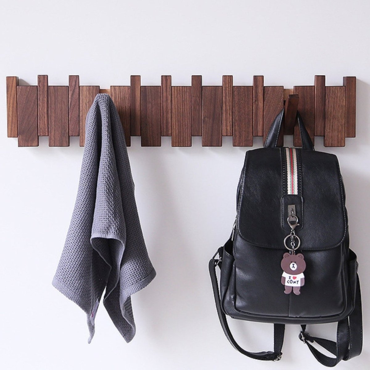 Rustic Wooden Coat Hook Rack for Entryway and Home - VogeLuxe