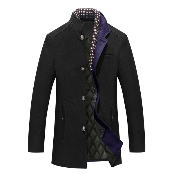 Thick Insulated Mens Winter Coat With Button Front