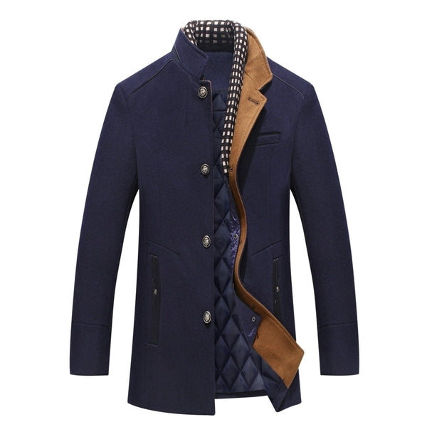 Thick Insulated Mens Winter Coat With Button Front