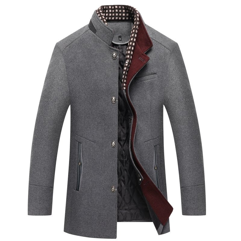 Thick Insulated Mens Winter Coat With Button Front