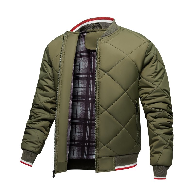 Men's Luxury Quilted Bomber Jacket