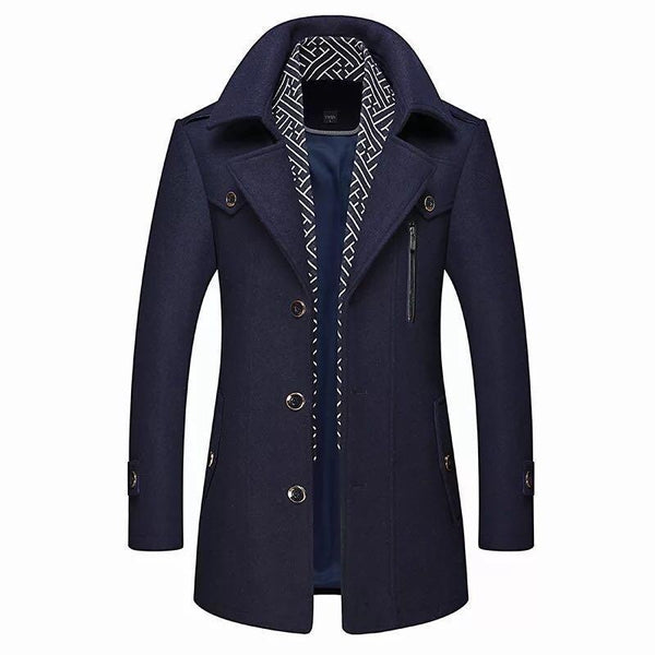 Classic Mens Wool Overcoat - Stylish Winter Outerwear - VogeLuxe