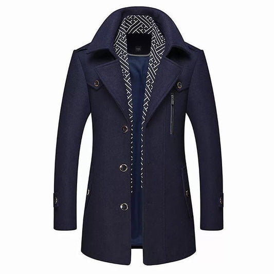 Classic Mens Wool Overcoat - Stylish Winter Outerwear - VogeLuxe