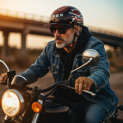 Open Face Motorcycle Helmet Baseball Cap Design - VogeLuxe