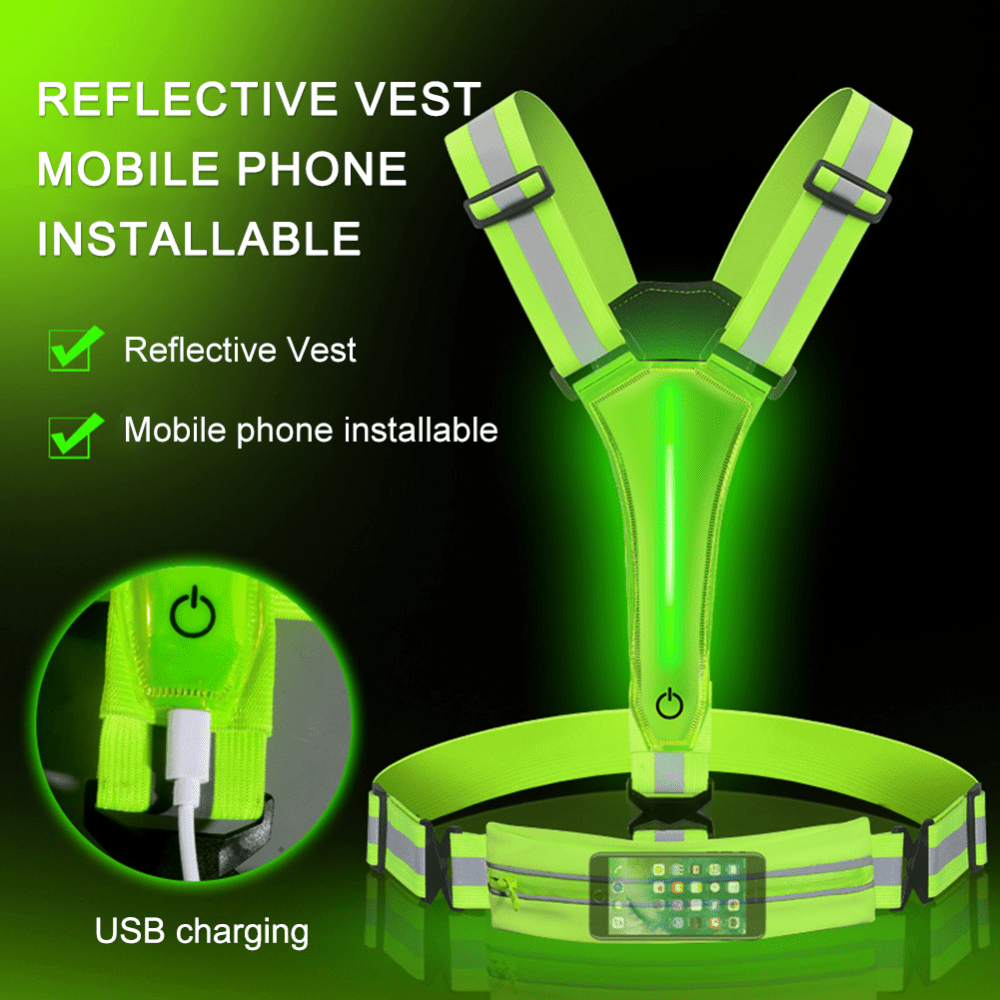 VogeLuxe | Unisex Reflective LED Running Safety Vest Harness
