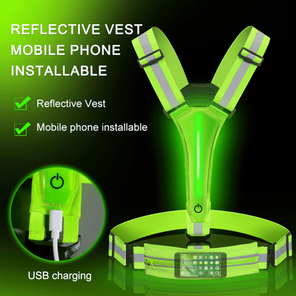 VogeLuxe | Unisex Reflective LED Running Safety Vest Harness