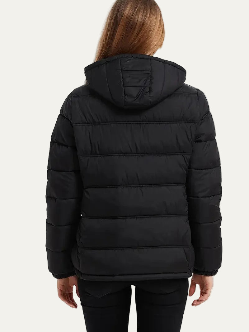 VogeLuxe | Women’s Hooded Quilted Puffer Jacket with Pockets
