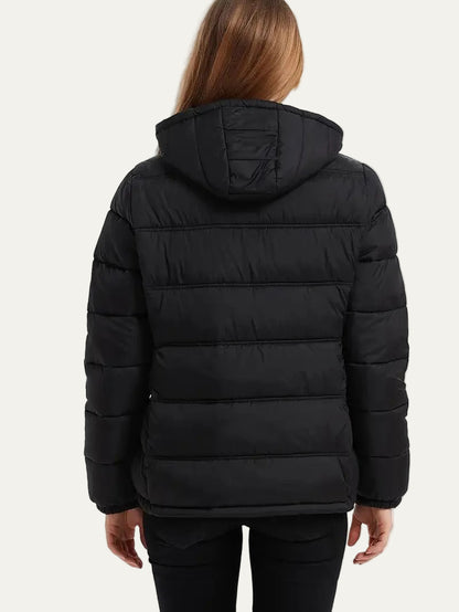 VogeLuxe | Women’s Hooded Quilted Puffer Jacket with Pockets