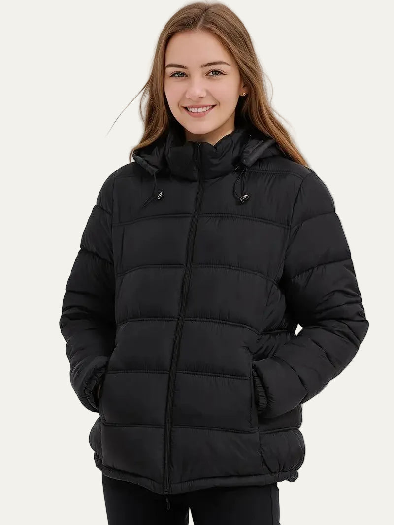VogeLuxe | Women’s Hooded Quilted Puffer Jacket with Pockets