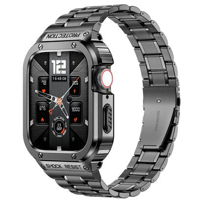 Durable Metal Strap and Clear Cover for Apple Watch