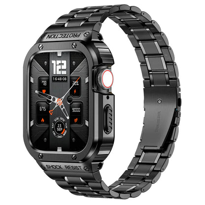 Durable Metal Strap and Clear Cover for Apple Watch