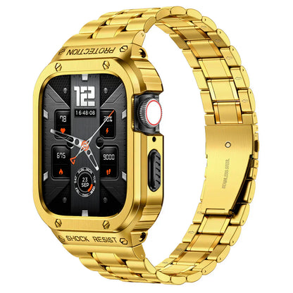 Durable Metal Strap and Clear Cover for Apple Watch