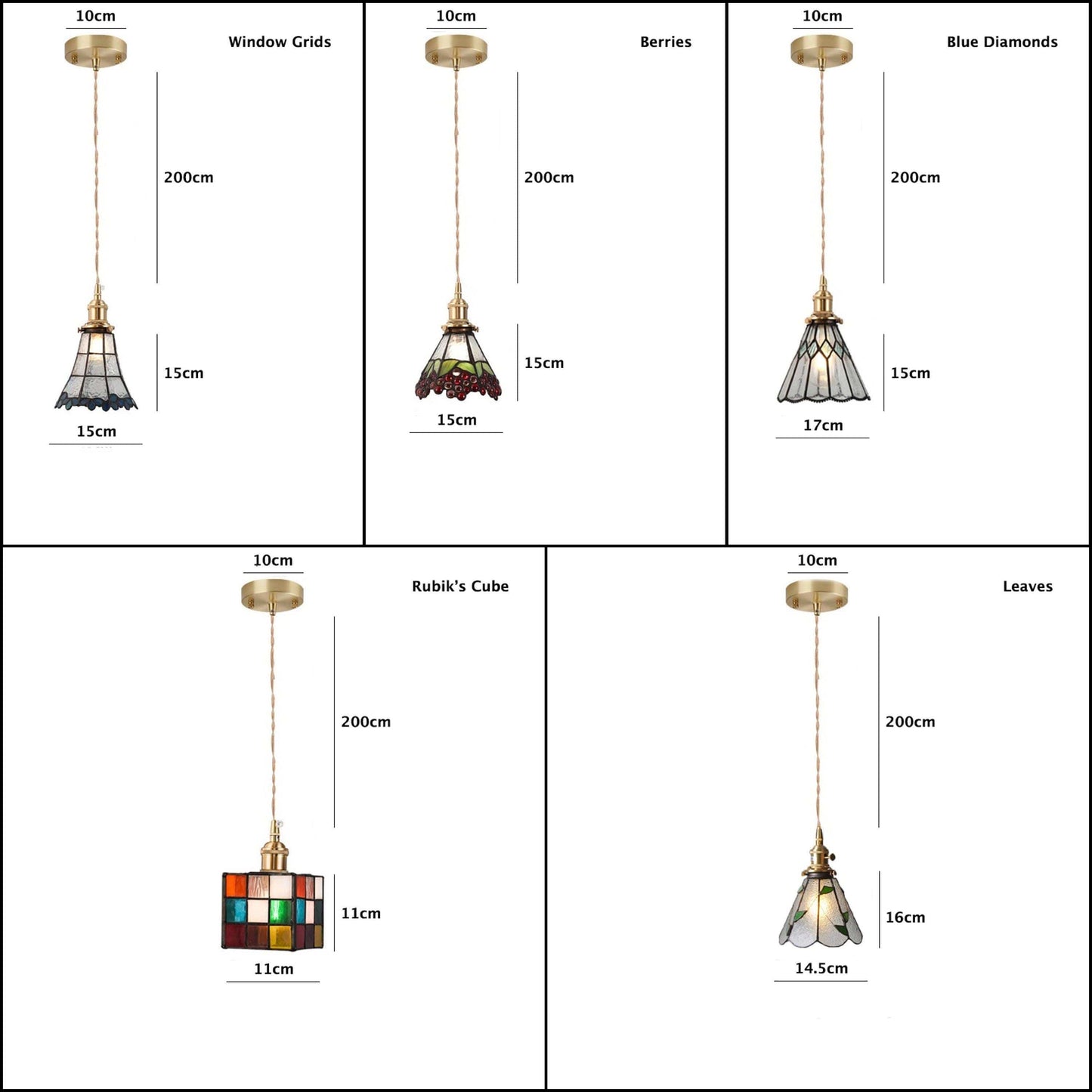 Classic Colorful Glass Pendant LED Light