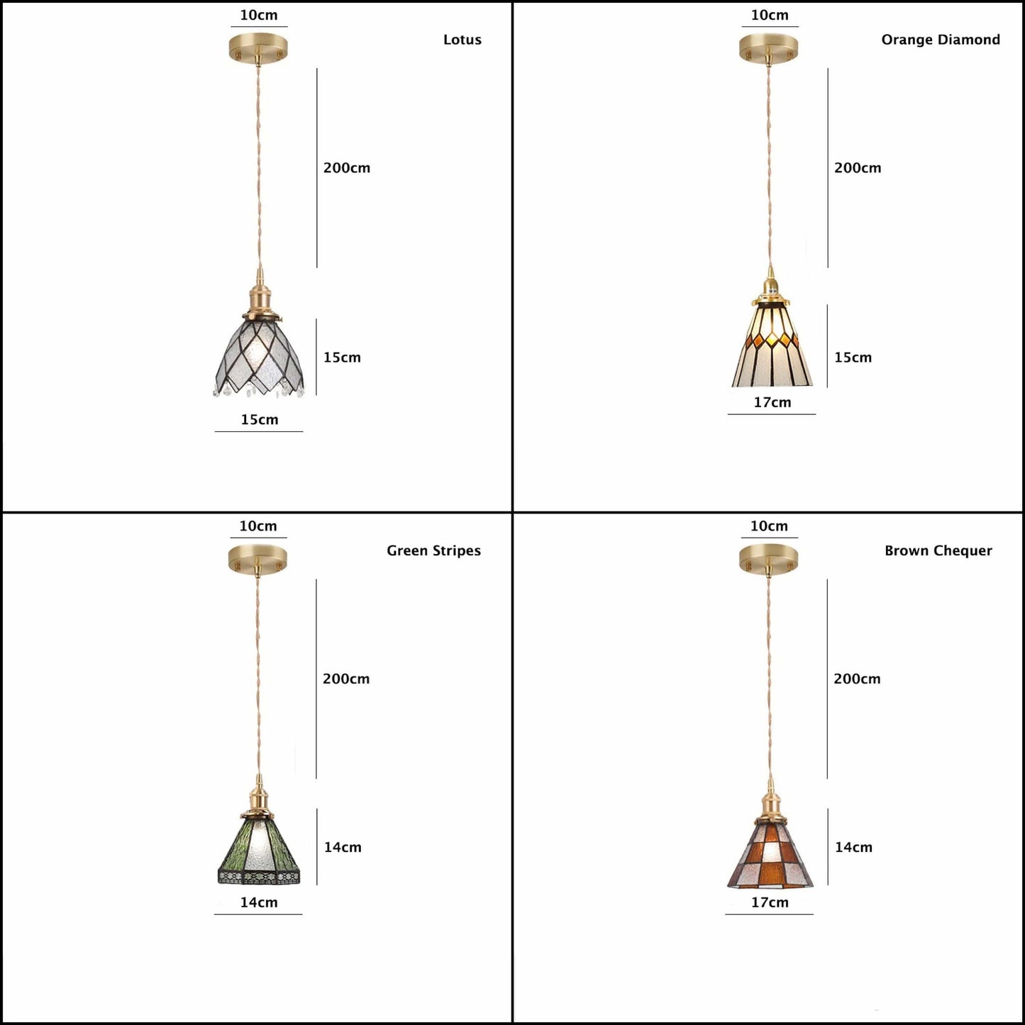 Classic Colorful Glass Pendant LED Light