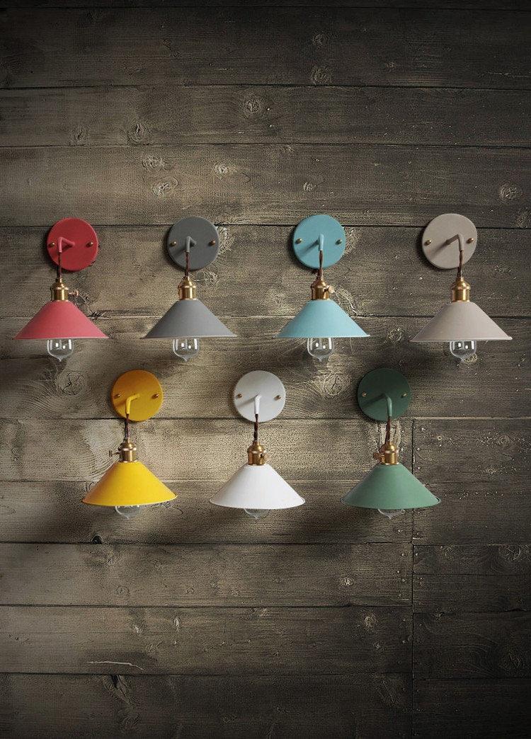 Rustic Metal Cone Wall Lamp with LED Bulb Included - VogeLuxe