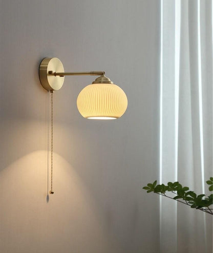 White Ceramic Egg Wall Lamp with LED Bulb Included