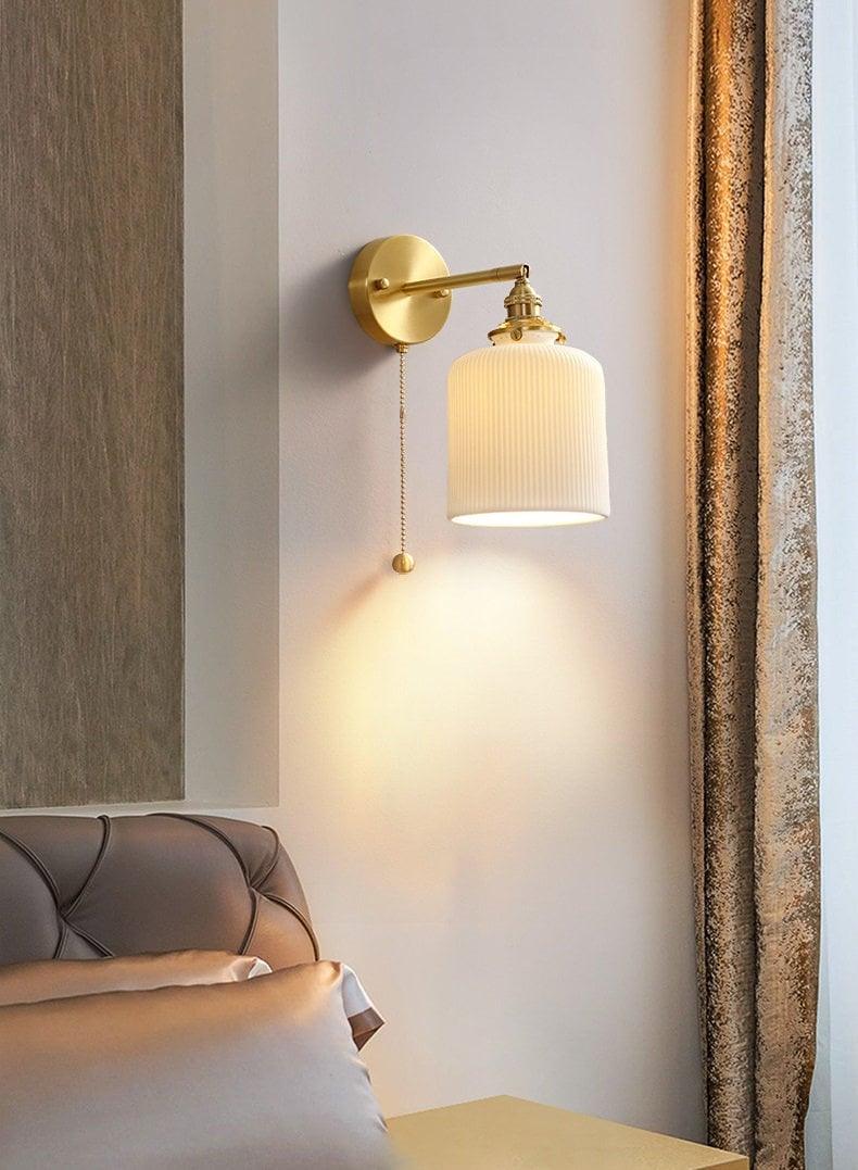 White Ceramic Egg Wall Lamp with LED Bulb Included