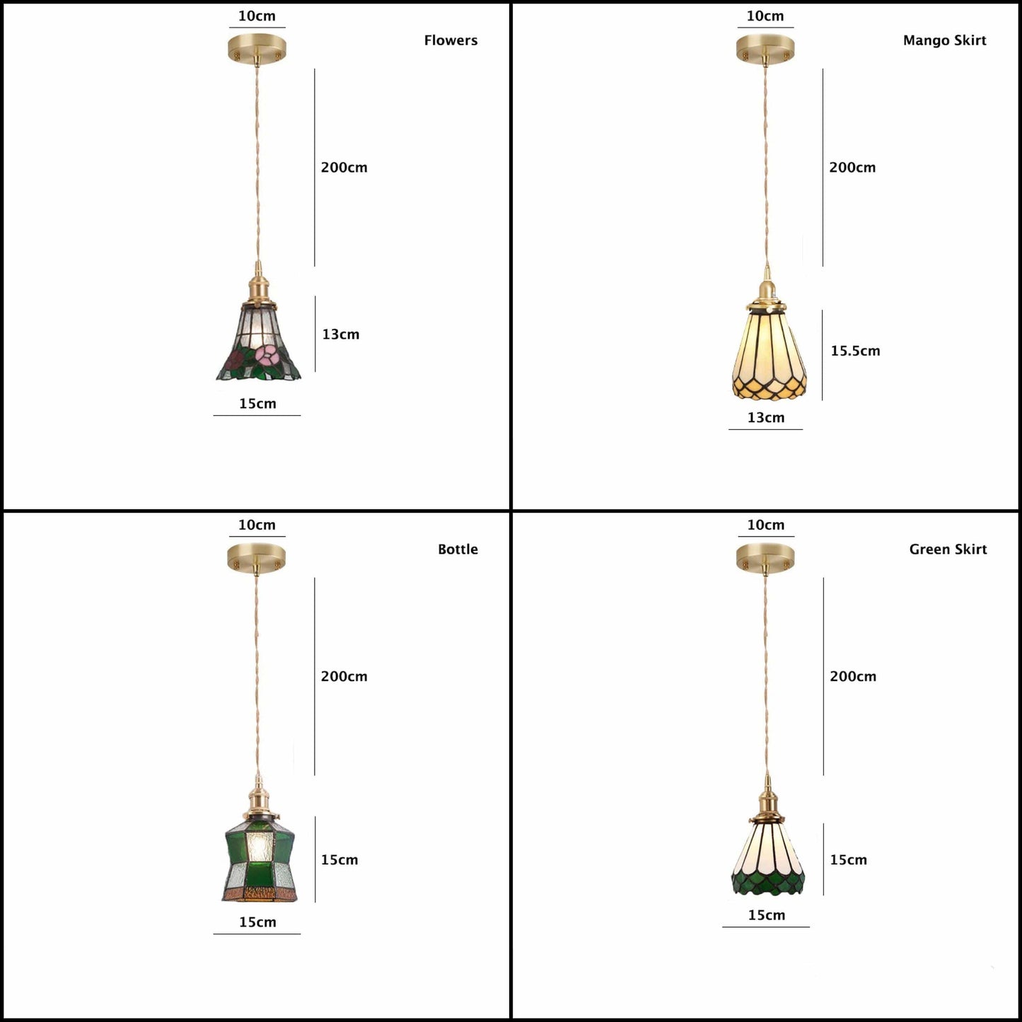 Classic Colorful Glass Pendant LED Light