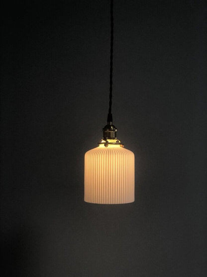 Simple Ceramic Pendant Light with LED Bulb Included