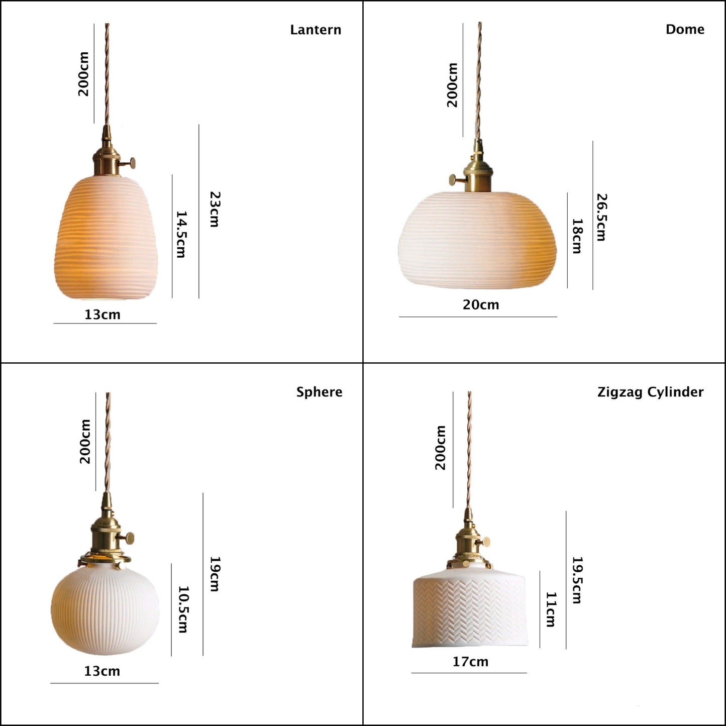Asian-Inspired Textured Ceramic Pendant Light