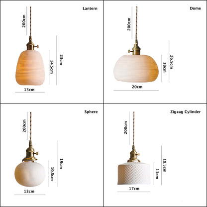 Asian-Inspired Textured Ceramic Pendant Light