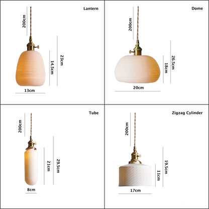 Simple Ceramic Pendant Light with LED Bulb Included