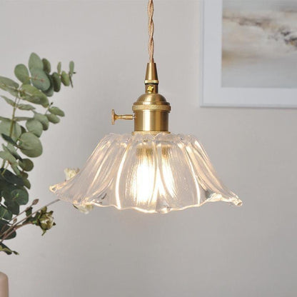 Soft Glass Floral Pendant Lamp, LED Bulb Included