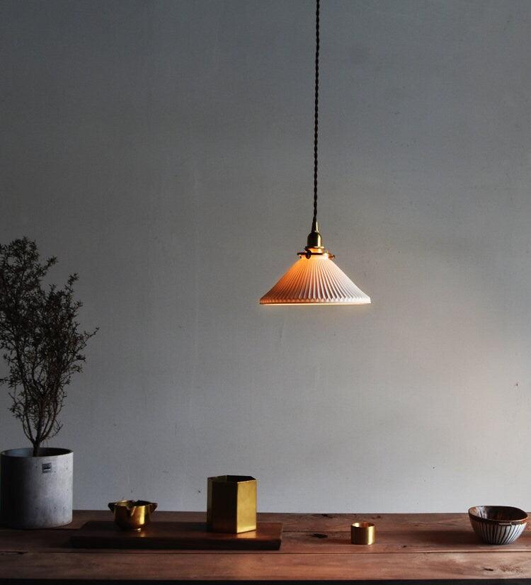 Simple Ceramic Pendant Light with LED Bulb Included