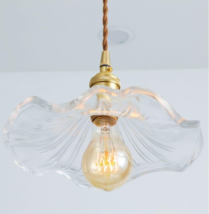 Elegant Glass Floral Pendant Lamp with LED Bulb