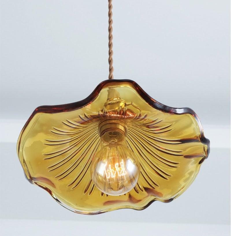 Elegant Glass Floral Pendant Lamp with LED Bulb