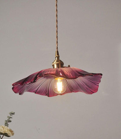 Vintage Purple Glass Pendant Lighting Fixture - VogeLuxe