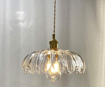 Elegant Glass Pendant Light with Bronze Metal Shade