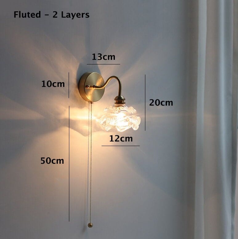 Elegant Glass Floral Wall Lamp with LED Bulb Included