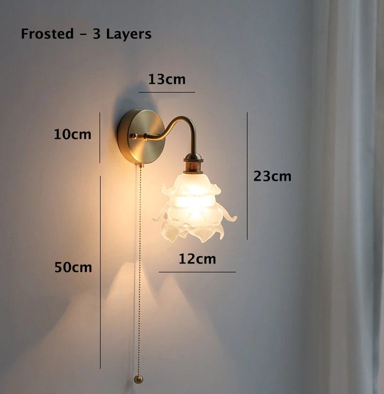 Elegant Glass Floral Wall Lamp with LED Bulb Included