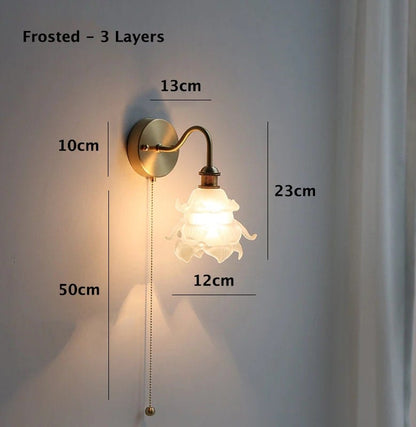 Elegant Glass Floral Wall Lamp with LED Bulb Included