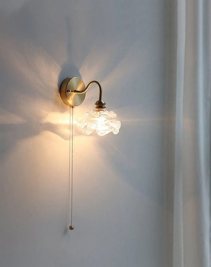 Elegant Glass Floral Wall Lamp with LED Bulb Included - VogeLuxe