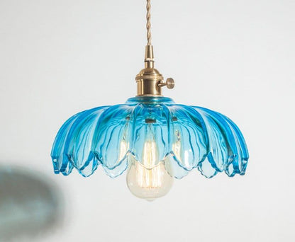 Elegant Glass Pendant Light with Bronze Metal Shade