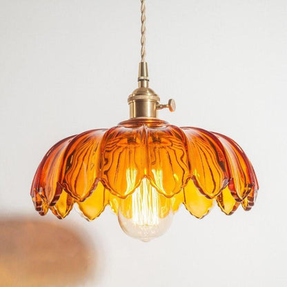 Elegant Glass Pendant Light with Bronze Metal Shade
