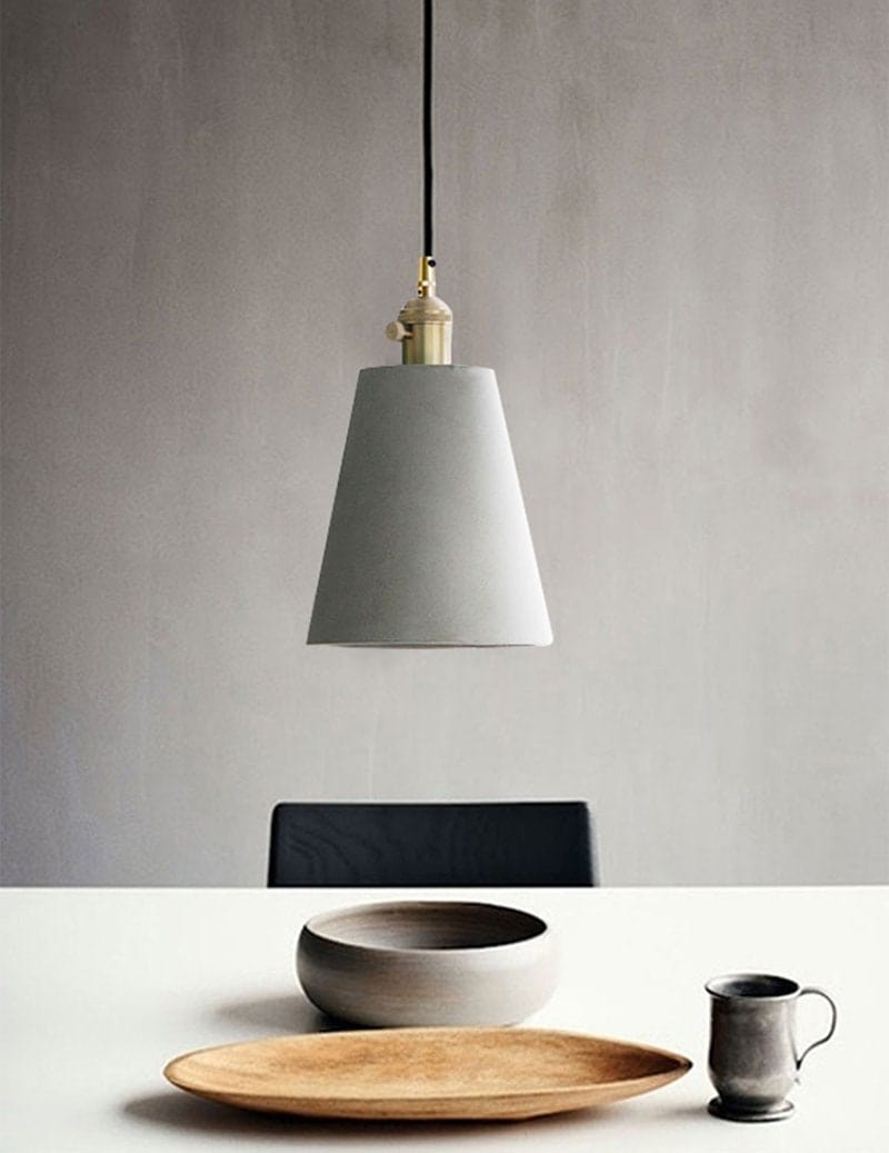 Unique Concrete Pendant Light with LED Bulb Included